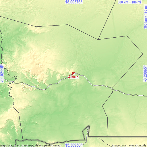 Topographic map of Aioun