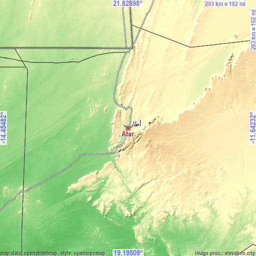 Topographic map of Atar