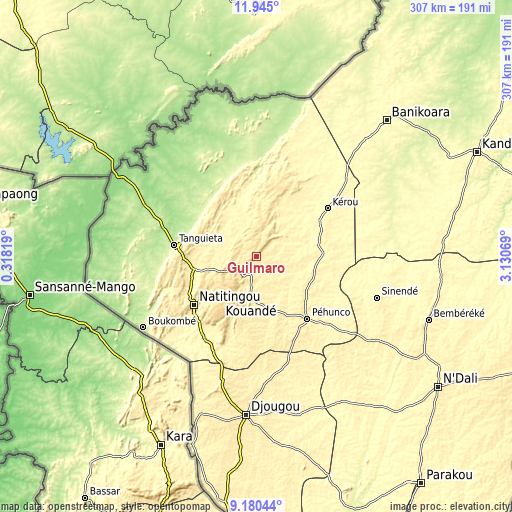 Topographic map of Guilmaro
