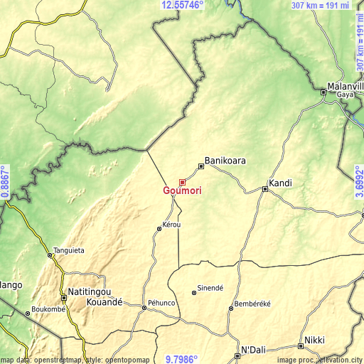 Topographic map of Goumori
