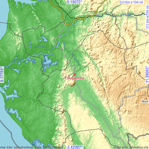 Topographic map of Fougamou