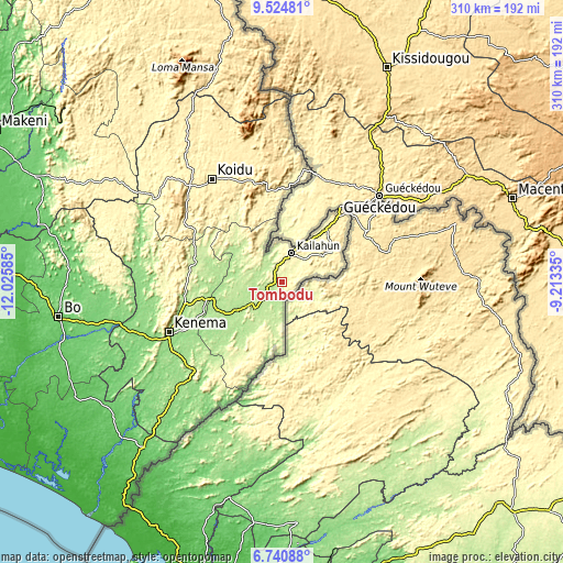 Topographic map of Tombodu