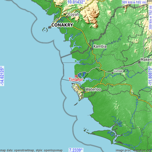 Topographic map of Tintafor