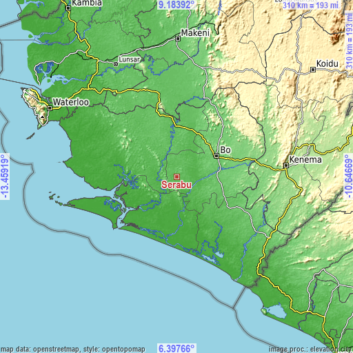 Topographic map of Serabu