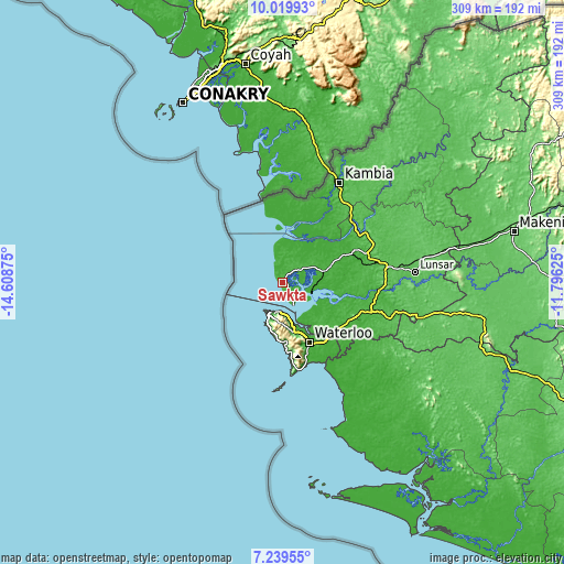 Topographic map of Sawkta