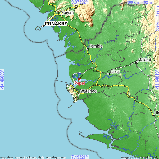 Topographic map of Pepel