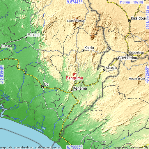 Topographic map of Panguma