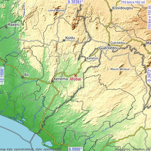 Topographic map of Mobai