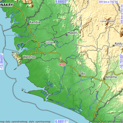Topographic map of Largo