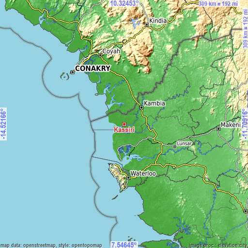 Topographic map of Kassiri