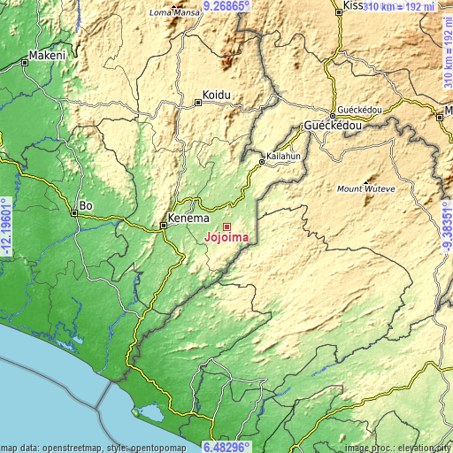 Topographic map of Jojoima