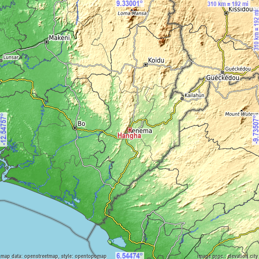 Topographic map of Hangha