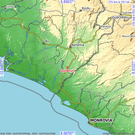 Topographic map of Gorahun