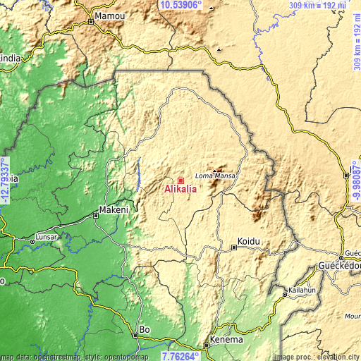 Topographic map of Alikalia