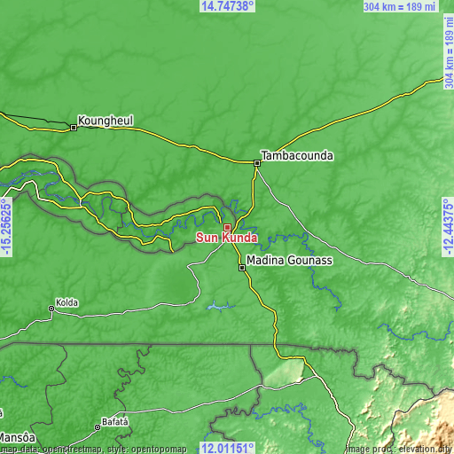 Topographic map of Sun Kunda