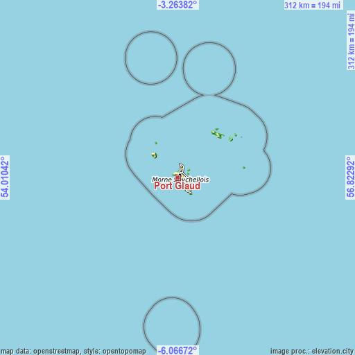 Topographic map of Port Glaud
