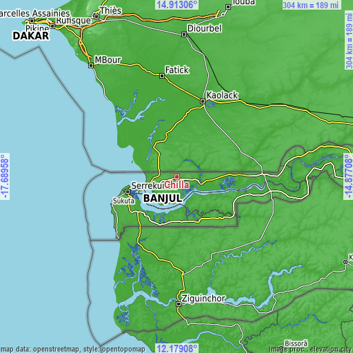 Topographic map of Chilla
