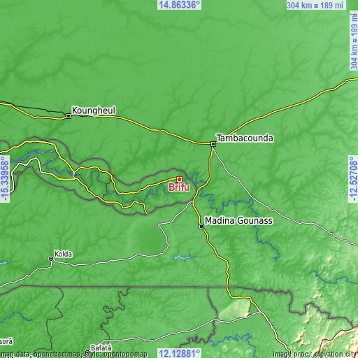 Topographic map of Brifu