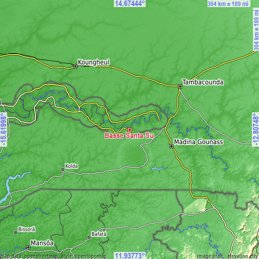 Topographic map of Basse Santa Su