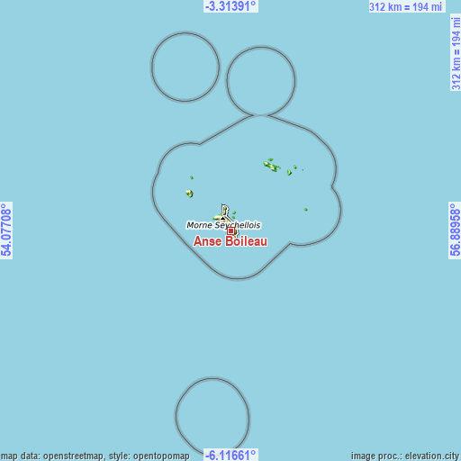 Topographic map of Anse Boileau
