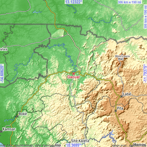 Topographic map of Gaoual