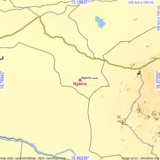 Topographic map of Ngama