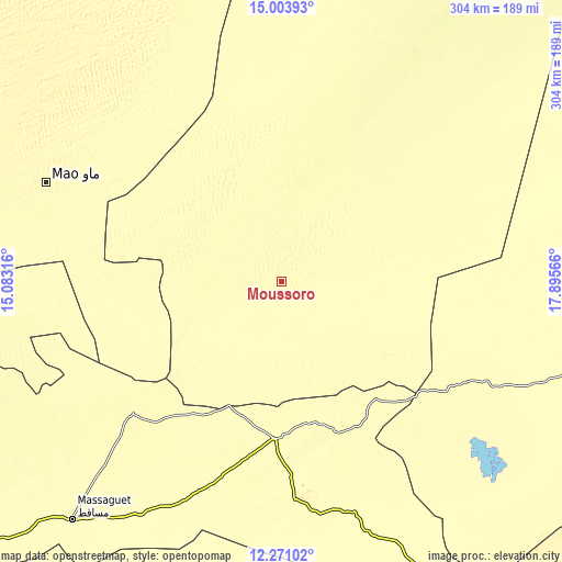 Topographic map of Moussoro