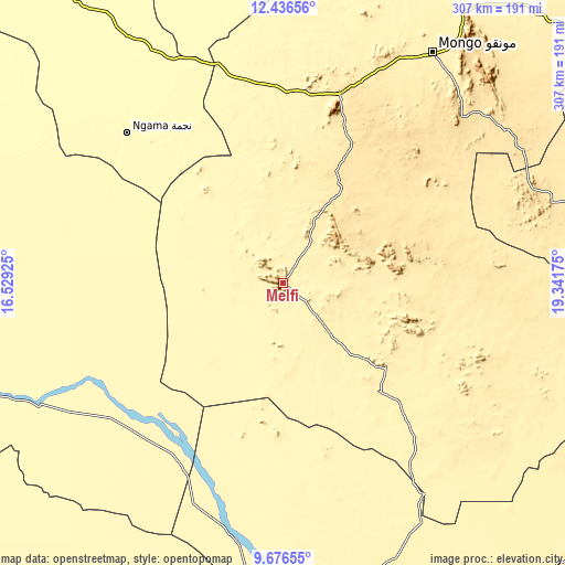 Topographic map of Melfi