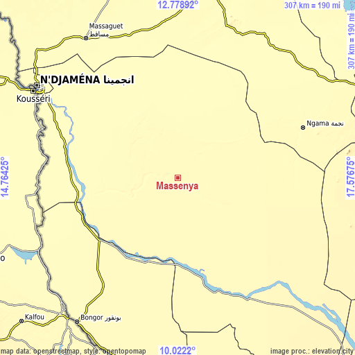 Topographic map of Massenya