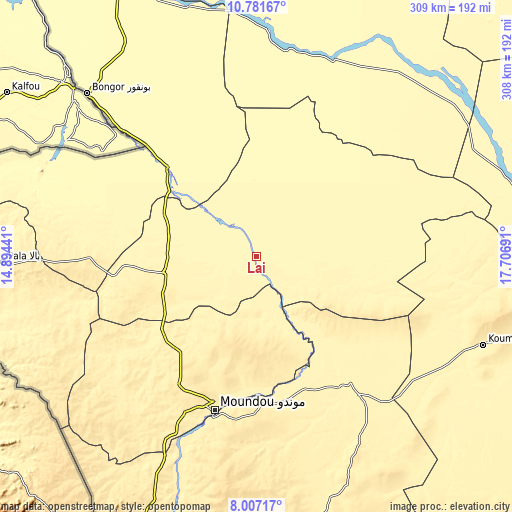 Topographic map of Laï