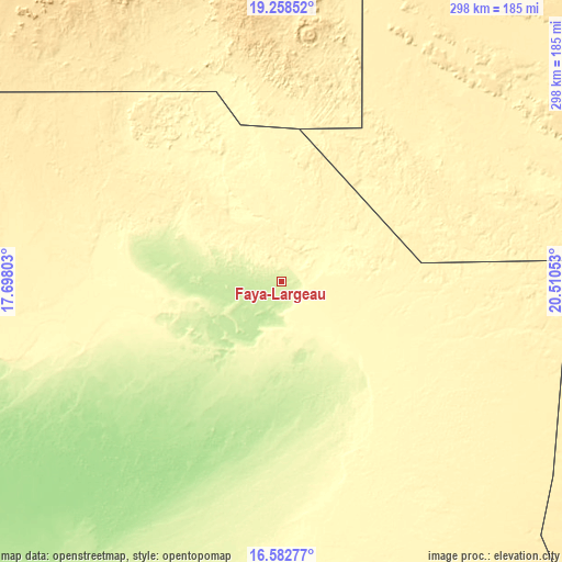 Topographic map of Faya-Largeau