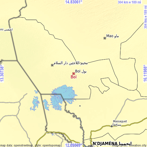 Topographic map of Bol
