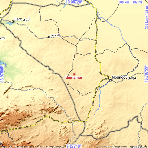 Topographic map of Beïnamar