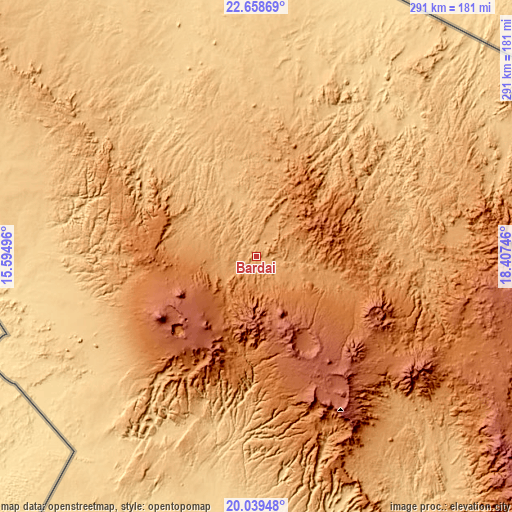 Topographic map of Bardaï