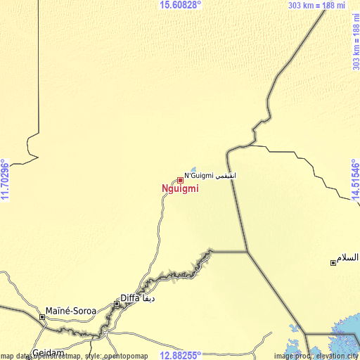 Topographic map of Nguigmi