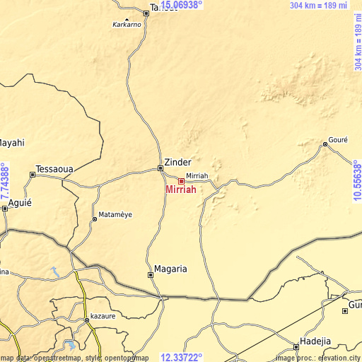 Topographic map of Mirriah