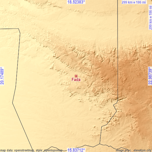 Topographic map of Fada