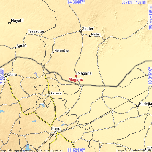 Topographic map of Magaria