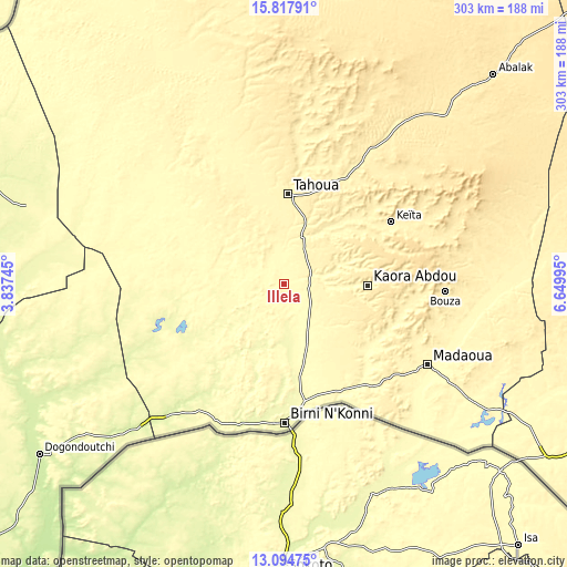 Topographic map of Illéla