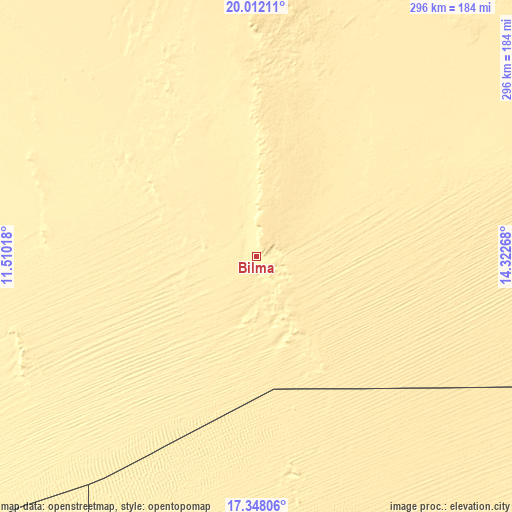 Topographic map of Bilma
