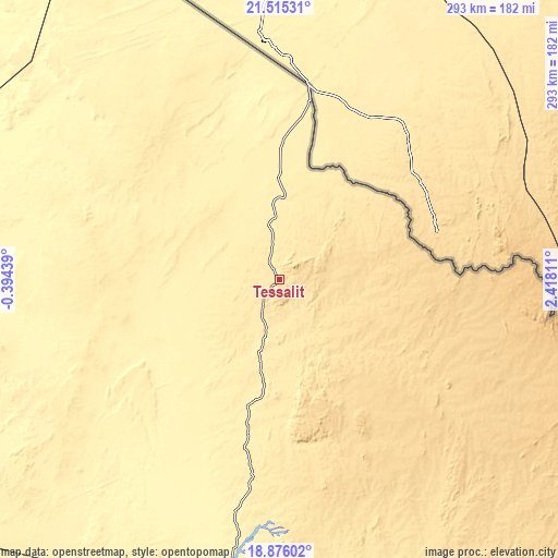 Topographic map of Tessalit