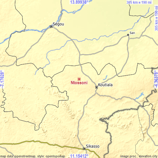 Topographic map of Ntossoni