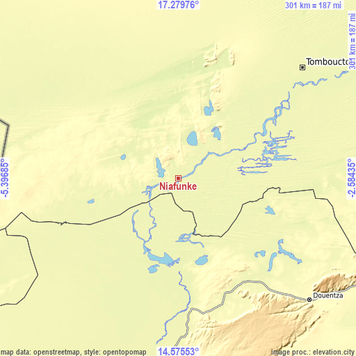 Topographic map of Niafunké