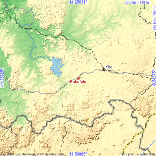 Topographic map of Kokofata