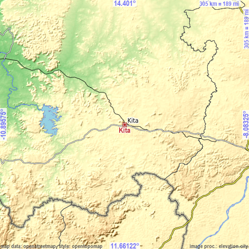 Topographic map of Kita