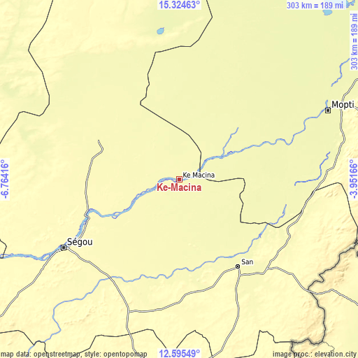 Topographic map of Ké-Macina