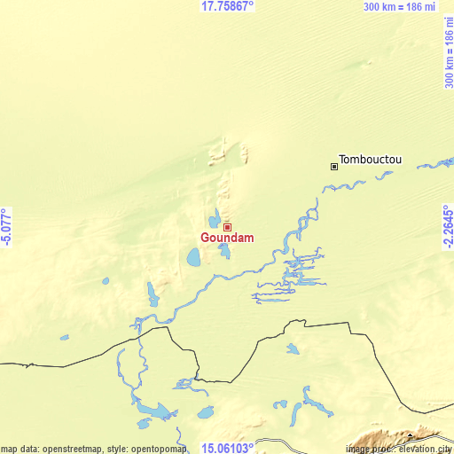 Topographic map of Goundam