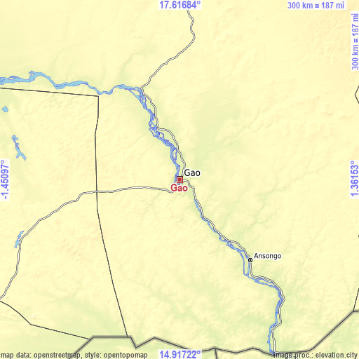 Topographic map of Gao