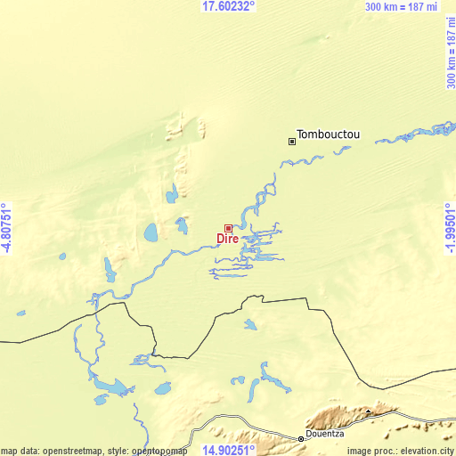 Topographic map of Diré