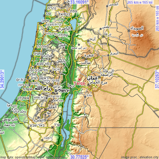 Topographic map of Yarqā
